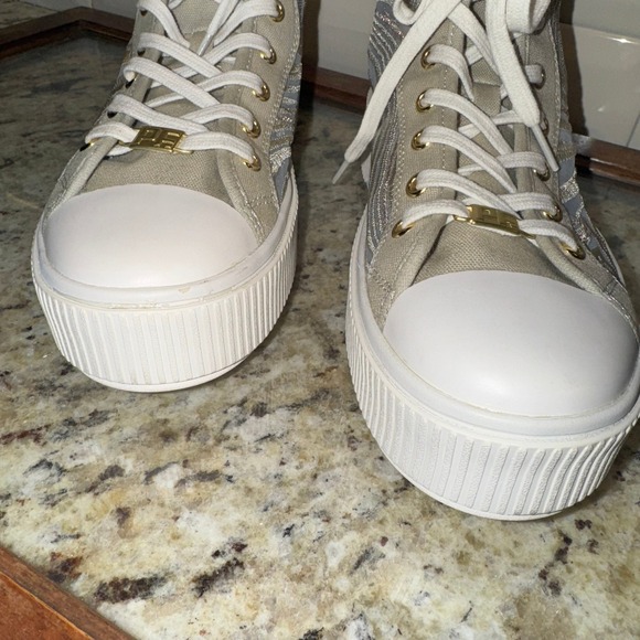 PF Flyers High Top Sneakers NEW | Allston Fashion Mesh | Beige | Womens 7.5 - Picture 6 of 16